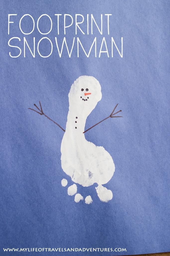 20 snowman crafts footprint
 ideas