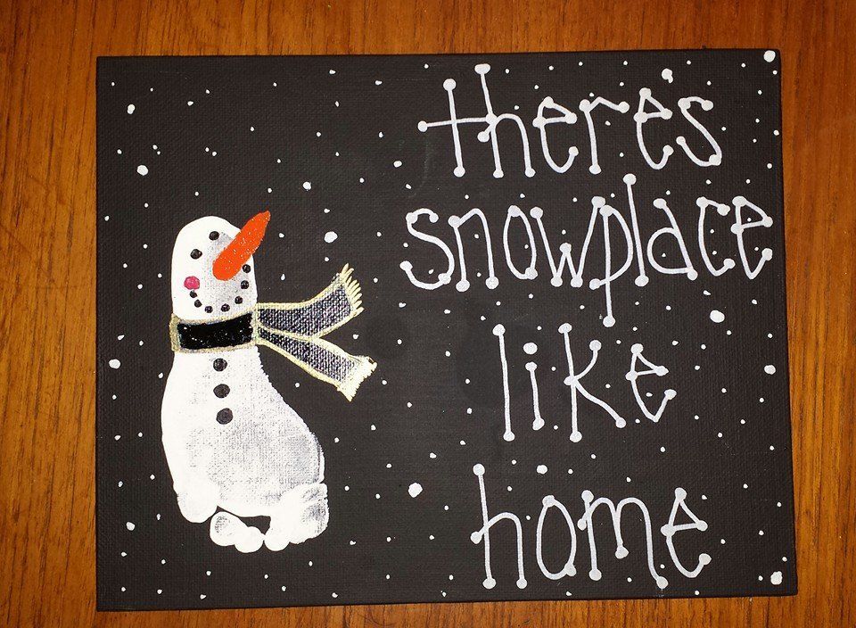 There's Snowplace Like Home Snowman Footprint Art Christmas -   20 snowman crafts footprint
 ideas