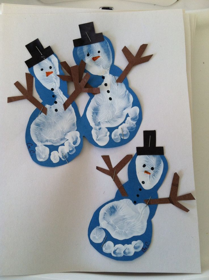 20 snowman crafts footprint
 ideas