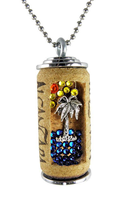 Palm Tree Wine Cork Necklace by corkdazzle -   21 cork crafts jewelry
 ideas