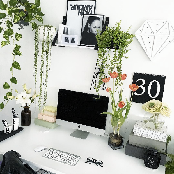Best Home Office Decorating Ideas On Instagram -   21 desk decor plants
 ideas