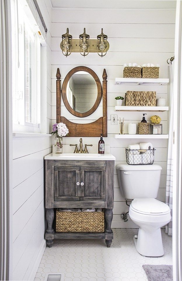 15 Farmhouse Style Bathrooms full of Rustic Charm -   21 farmhouse style bathroom
 ideas