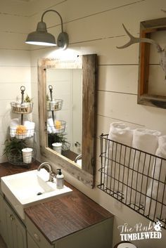 15 Farmhouse Style Bathrooms full of Rustic Charm -   21 farmhouse style bathroom
 ideas