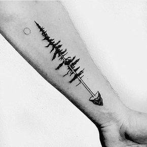 50 Simple Tree Tattoo Designs For Men - Forest Ink Ideas -   21 forearm tattoo arrow
 ideas