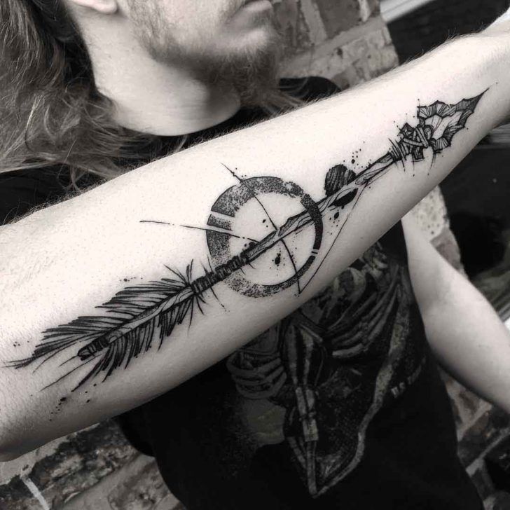 Stone Arrow Tattoo on Forearm -   21 forearm tattoo arrow
 ideas