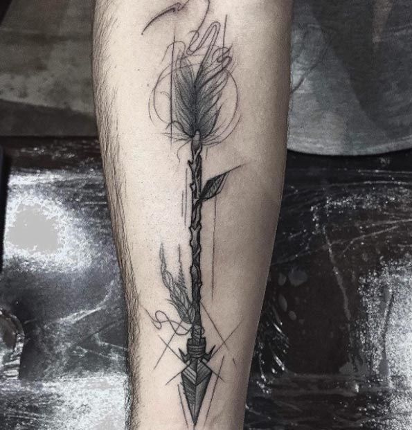 40+ Unique Forearm Tattoos for Men With Style -   21 forearm tattoo arrow
 ideas