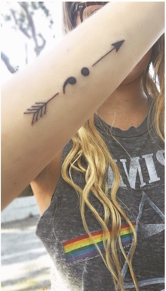 arrow semicolon tattoo - Google Search -   21 forearm tattoo arrow
 ideas