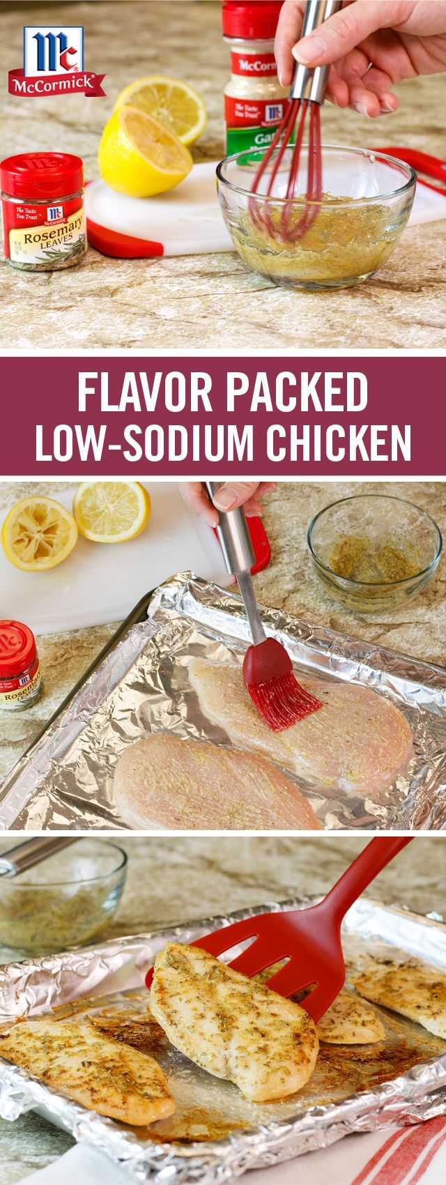 Low Sodium Baked Chicken: Brush mixture of olive oil, lemon juice, crushed rosemary leaves & garlic powder. -   22 dash diet chicken
 ideas