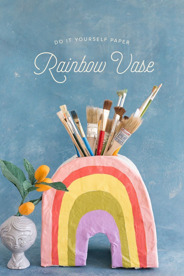 Paper M?ch? Rainbow Vase -   22 diy déco tumblr
 ideas