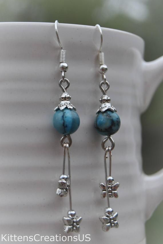 Dangle Earrings Turquoise Marble - Item 233 -   22 diy déco tumblr
 ideas