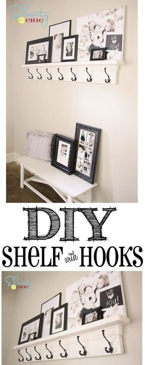 DIY Shelf with Hooks for under $40! -   22 entryway decor with hooks
 ideas