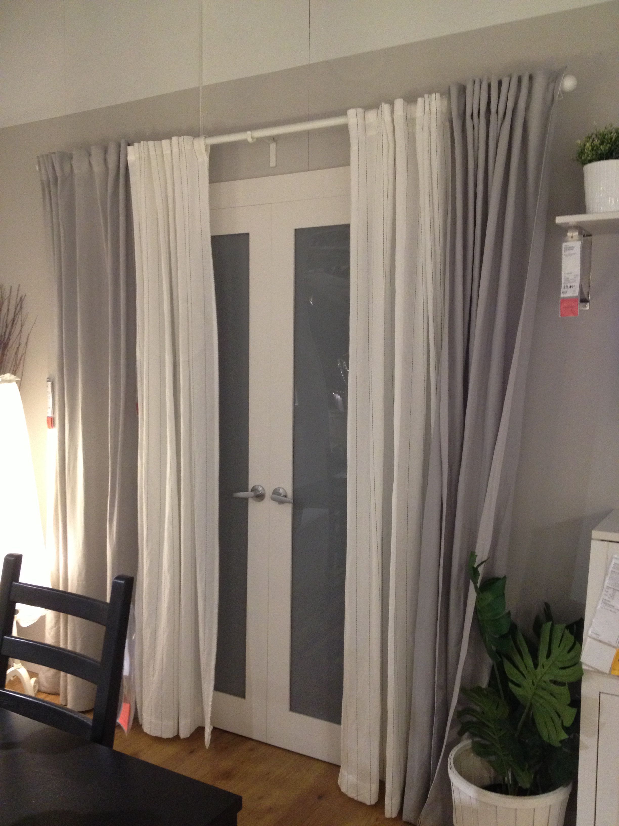 Back/patio door curtains -let sunlight in during the day  -keep people from looking in at night! -   22 patio door decor
 ideas