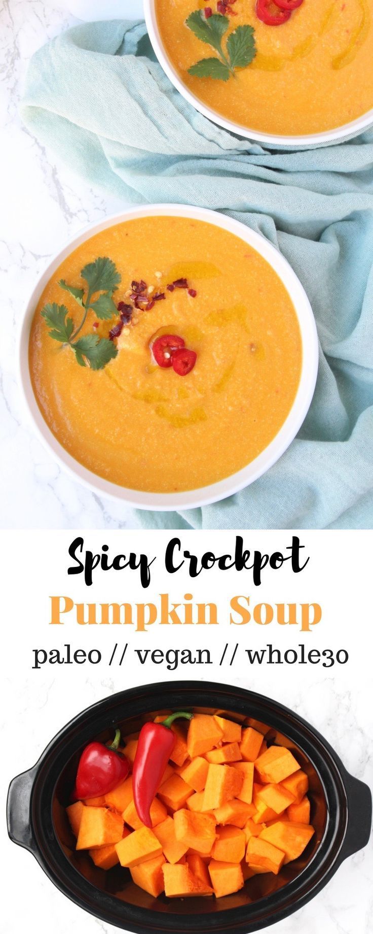 Spicy Crockpot Pumpkin Soup -   22 pumpkin recipes crockpot
 ideas
