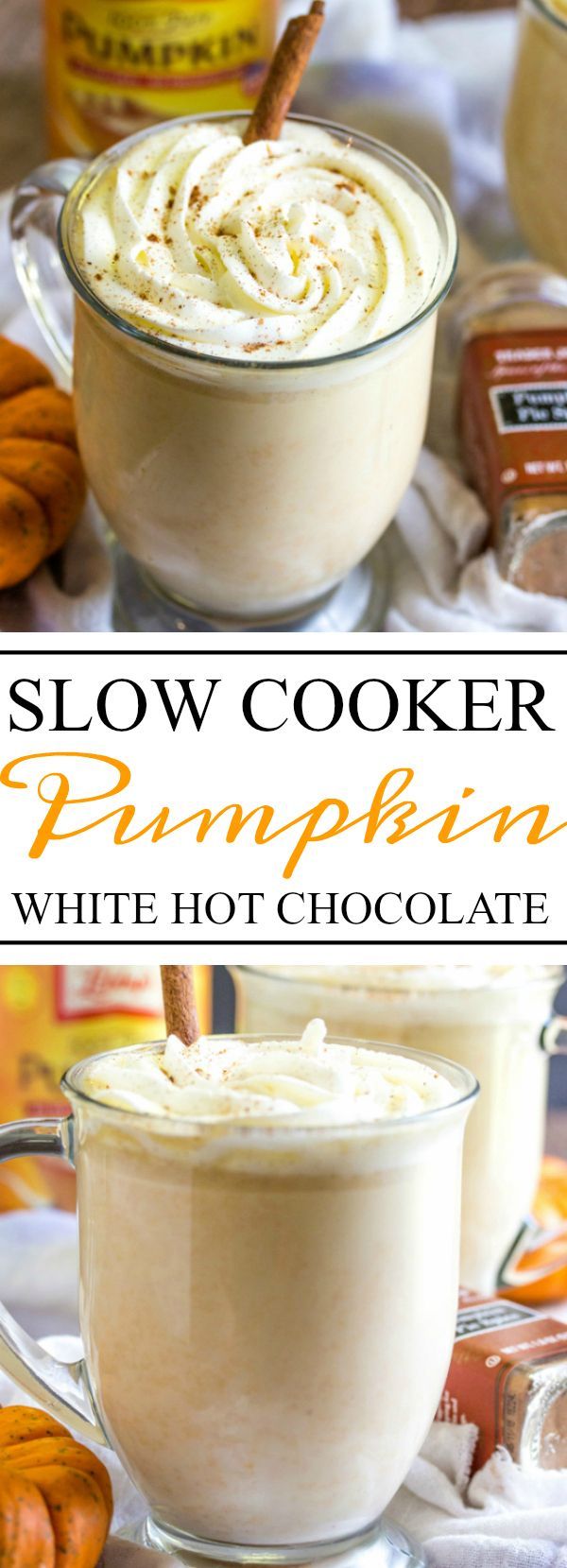 Slow Cooker Pumpkin White Hot Chocolate -   22 pumpkin recipes crockpot
 ideas