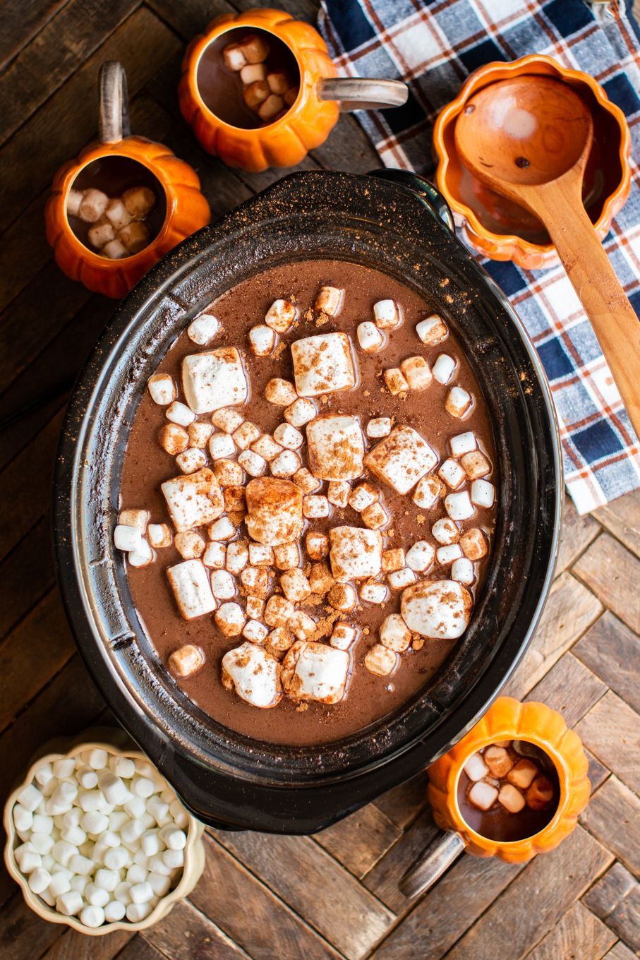 Slow Cooker Pumpkin Spice Hot Chocolate -   22 pumpkin recipes crockpot
 ideas