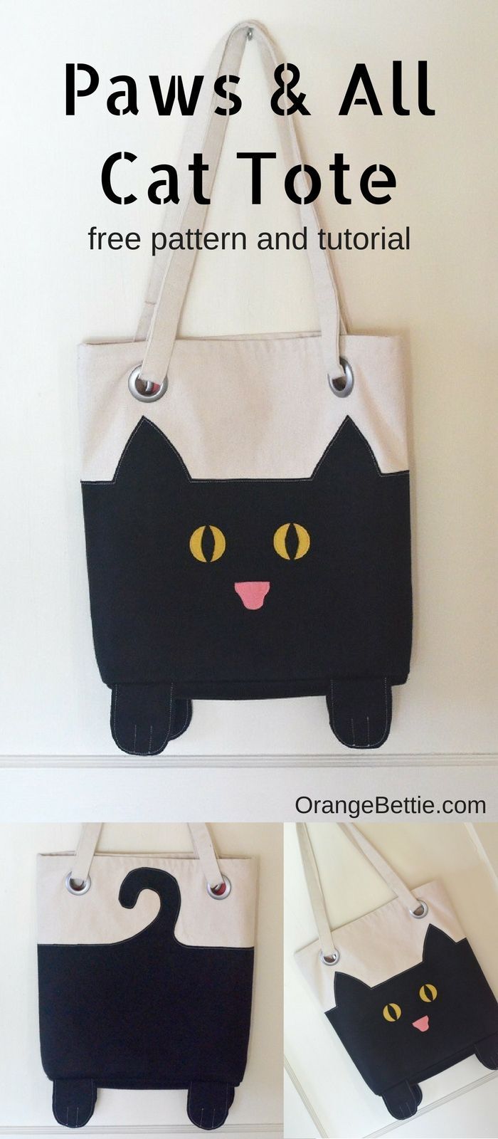 Paws And All Cat Tote - free sewing pattern -   22 sewing crafts gifts
 ideas