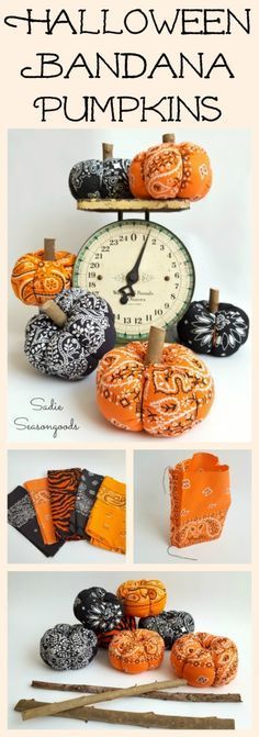 DIY Halloween Bandana Pumpkins by -   22 sewing crafts gifts
 ideas