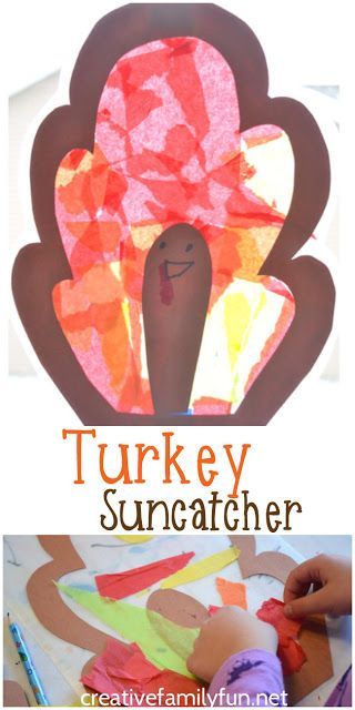 Turkey Suncatcher Thanksgiving Craft for Kids -   22 thanksgiving crafts for elementary
 ideas