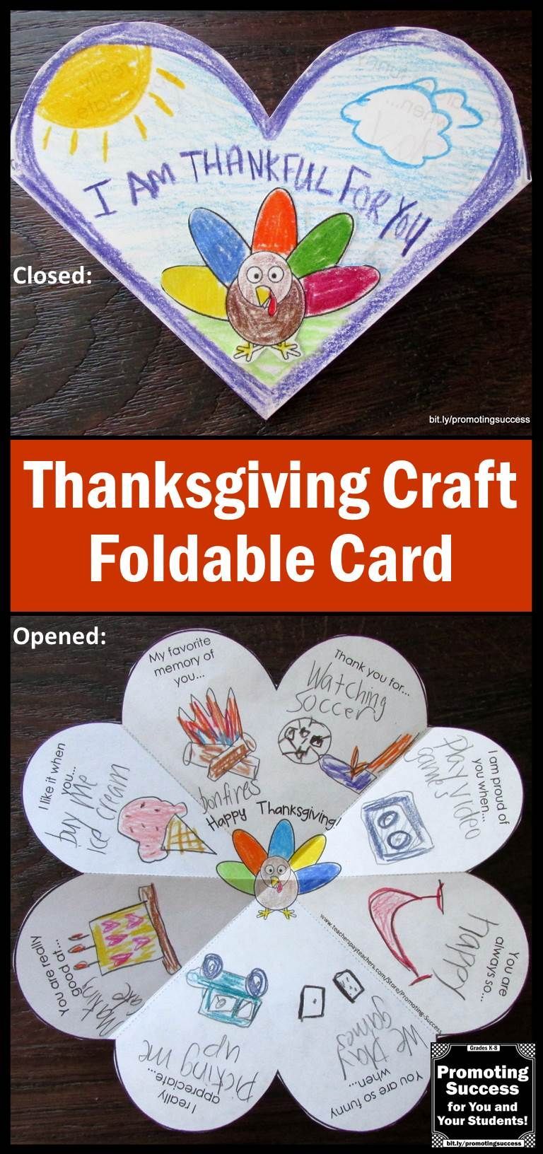 Thanksgiving Craft Foldable Activity, Thanksgiving Card for Kids to Make -   22 thanksgiving crafts for elementary
 ideas