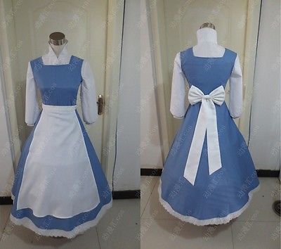 Disney Beauty and the Beast Belle Cosplay Costume Blue Princess Dress Maid -   23 belle diy costume
 ideas