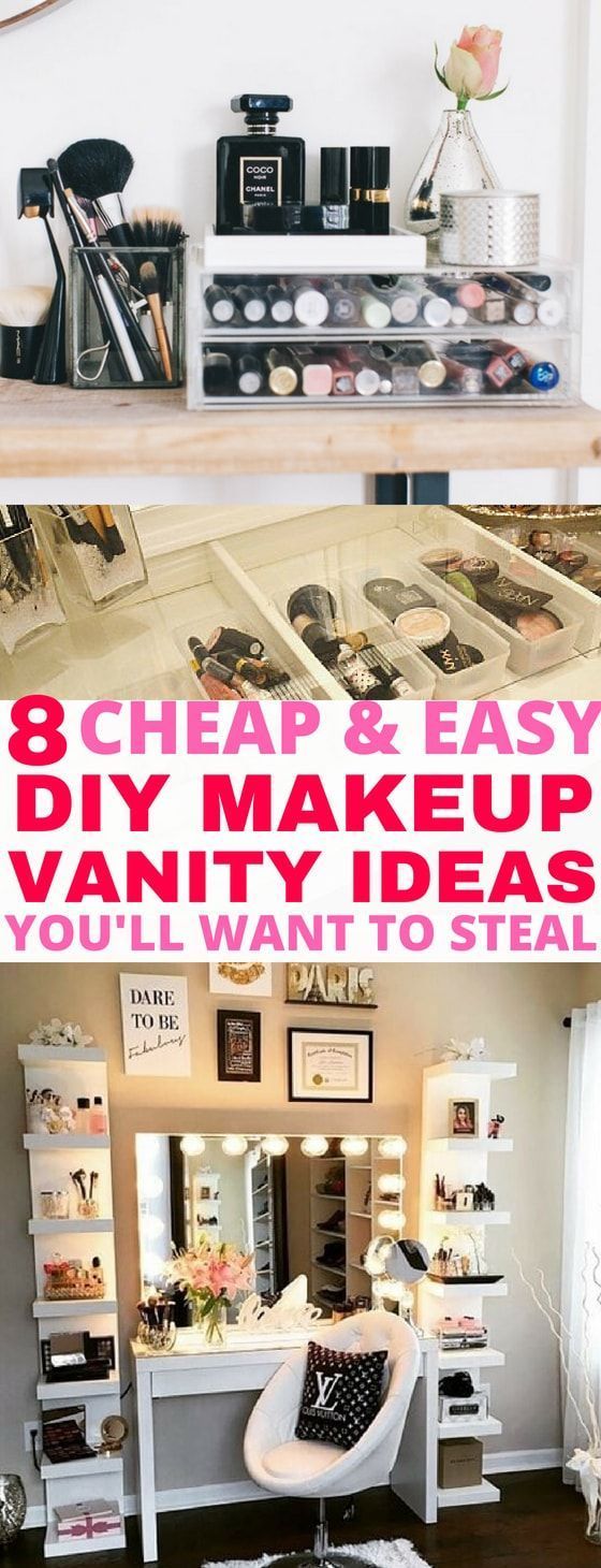8 Easy DIY Makeup Vanity Ideas You Cannot Miss -   23 diy makeup area
 ideas