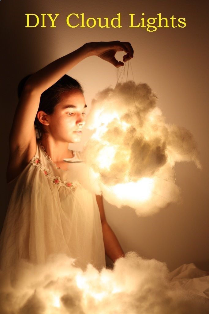 Cotton batting can make a cloud light. -   23 diy room lights
 ideas