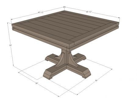 Ana White | Build a Square Pedestal Table | Free and Easy DIY Project and Furniture Plans -   23 square table decor
 ideas