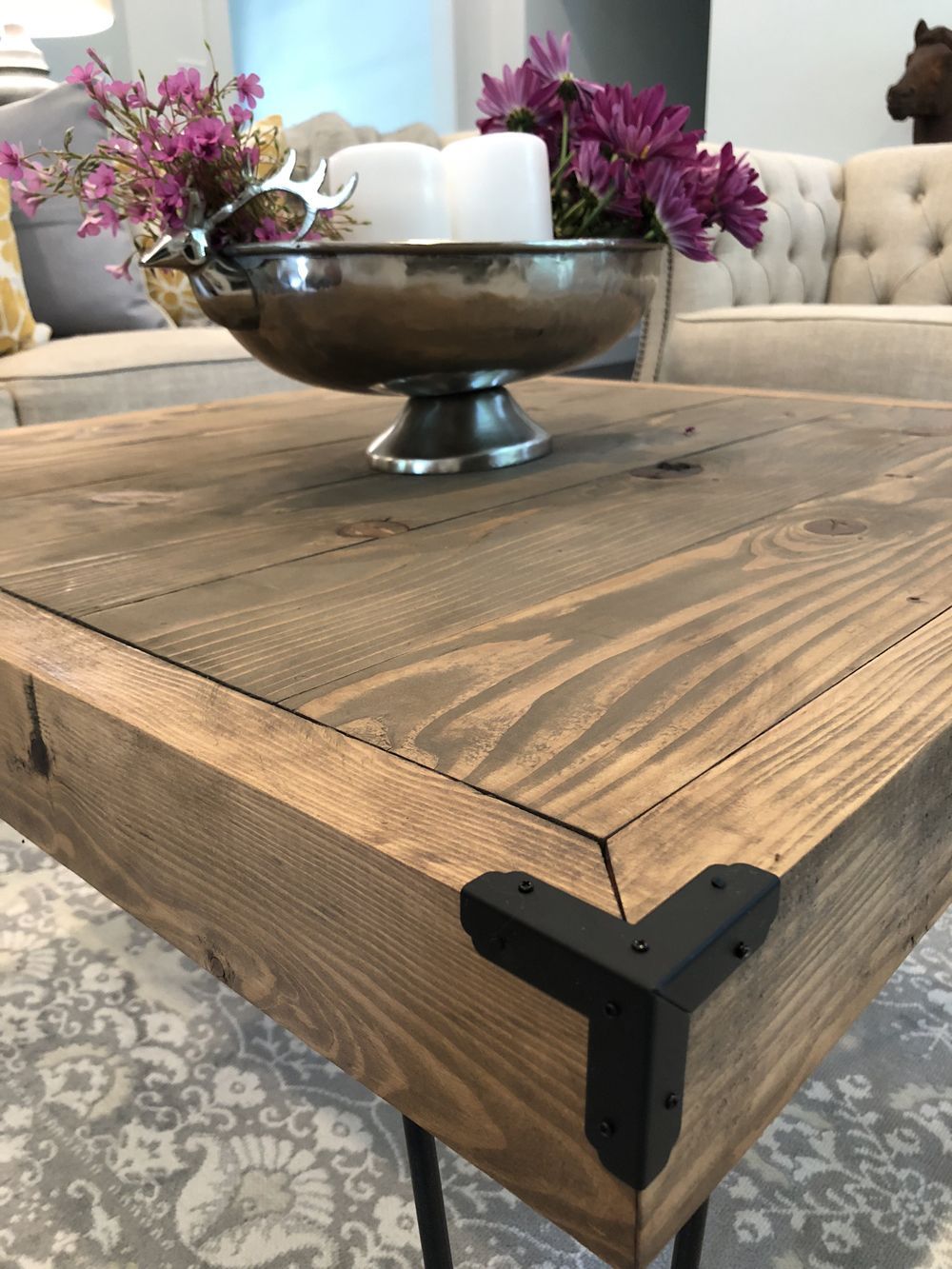 DIY $50 Hairpin Coffee Table by Shanty2Chic -   23 square table decor
 ideas