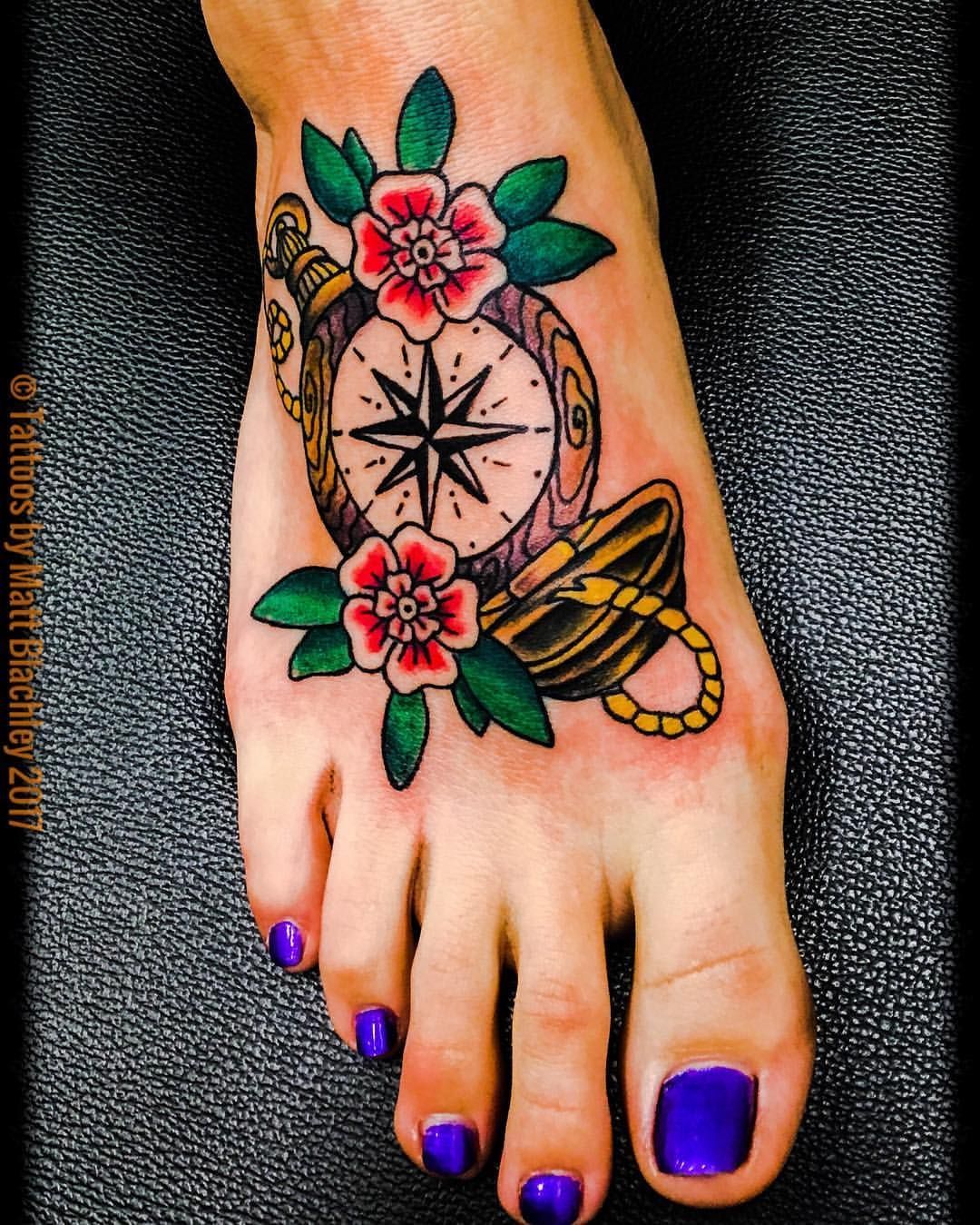 anchor tattoo Skin Inc. Tattoo And Piercing (@skininc.dgo) on Instagram: “American traditional compass Matt B just did for Brieanna. She's gonna come back and have some more done foot tattoo traditional tattoo -   23 traditional tattoo for women ideas