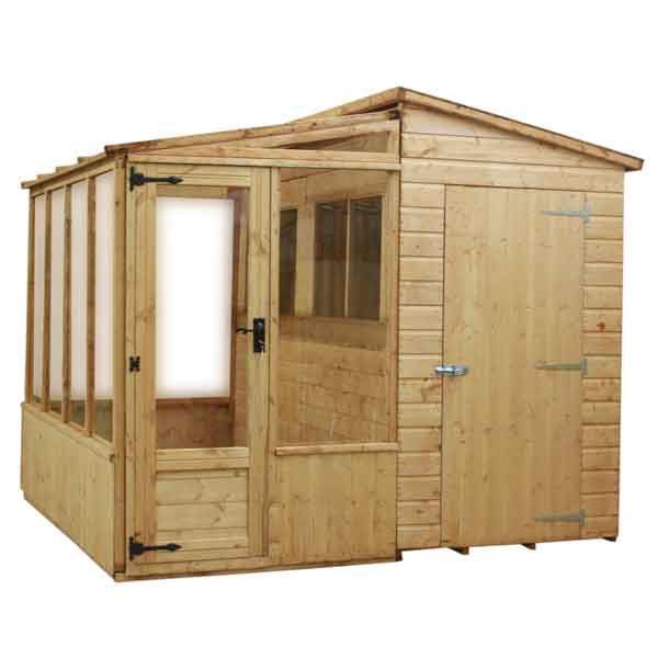 8 x 8 Combi Greenhouse Wooden Garden Shed Tongue and Groove Clad -   23 wooden garden room
 ideas