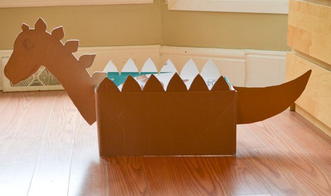 DIY Cardboard Box Dinosaur -   24 cardboard crafts for boys
 ideas