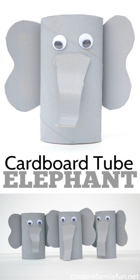 Cardboard Tube Elephant Craft -   24 cardboard crafts for boys ideas