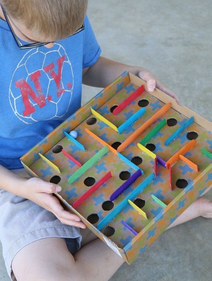 How to Make a Cardboard Box Marble Labyrinth Game -   24 cardboard crafts for boys ideas