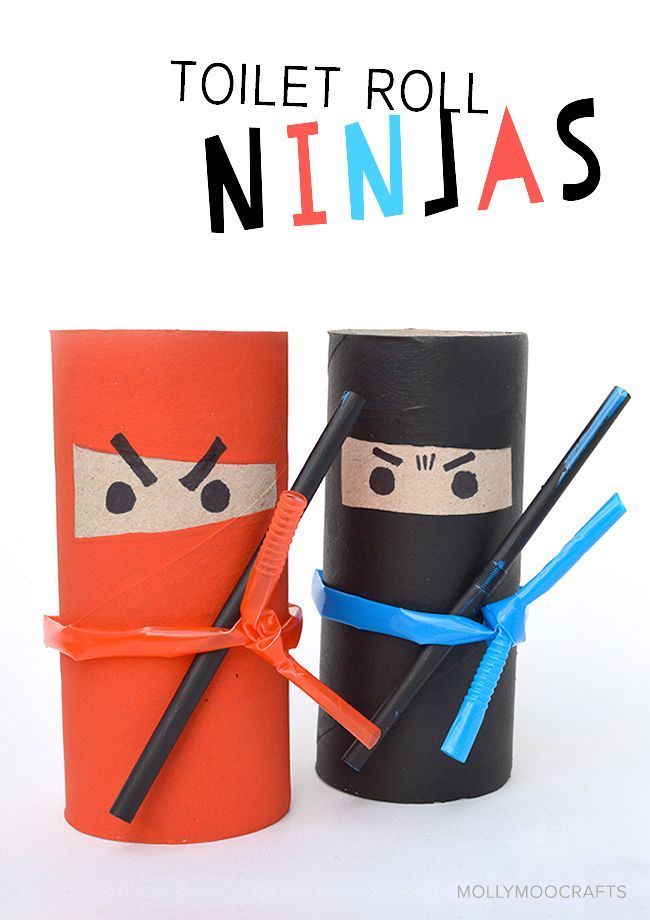 Fun Crafts For Kids: Toilet Roll Ninjas -   24 cardboard crafts for boys
 ideas