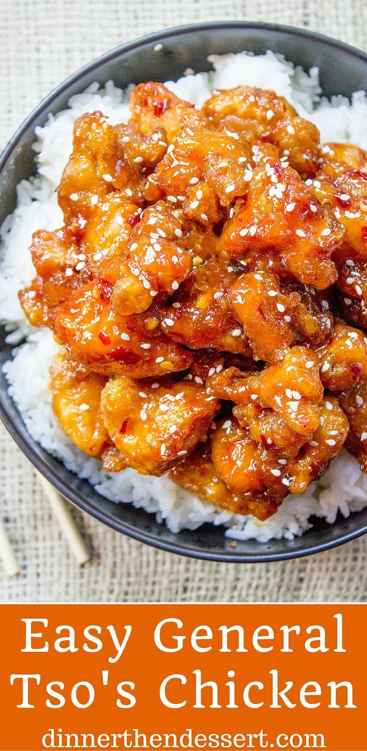 General Tso's Chicken is a favorite Chinese food takeout choice that is sweet and slightly spicy with a kick from garlic and ginger. -   24 chinese recipes easy
 ideas