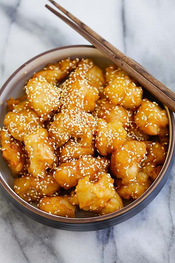 Best ever honey sesame chicken. Easy honey sesame chicken recipe with fried chicken pieces in a sticky sweet and savory honey sesame sauce | rasamalaysia.com -   24 chinese recipes easy
 ideas