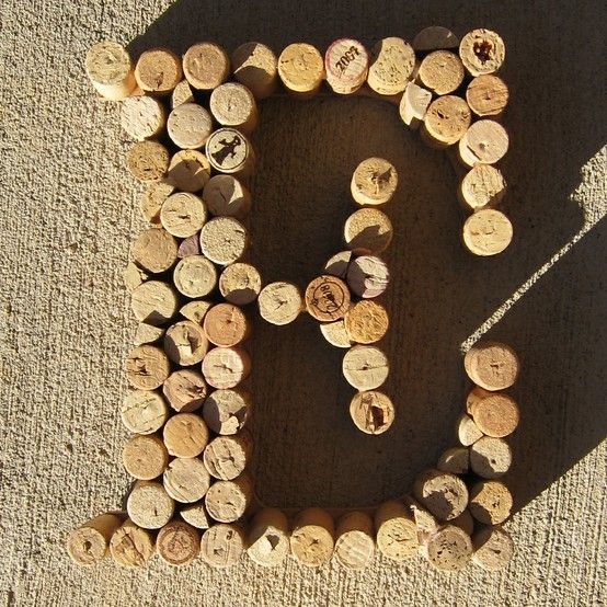 Cork Monograms -   24 cork crafts initials
 ideas