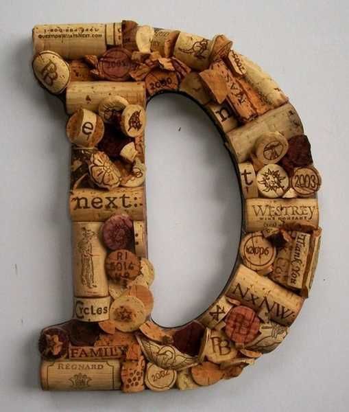 20 Creative Ideas for Interior Decorating with Wine Bottle Corks -   24 cork crafts initials
 ideas