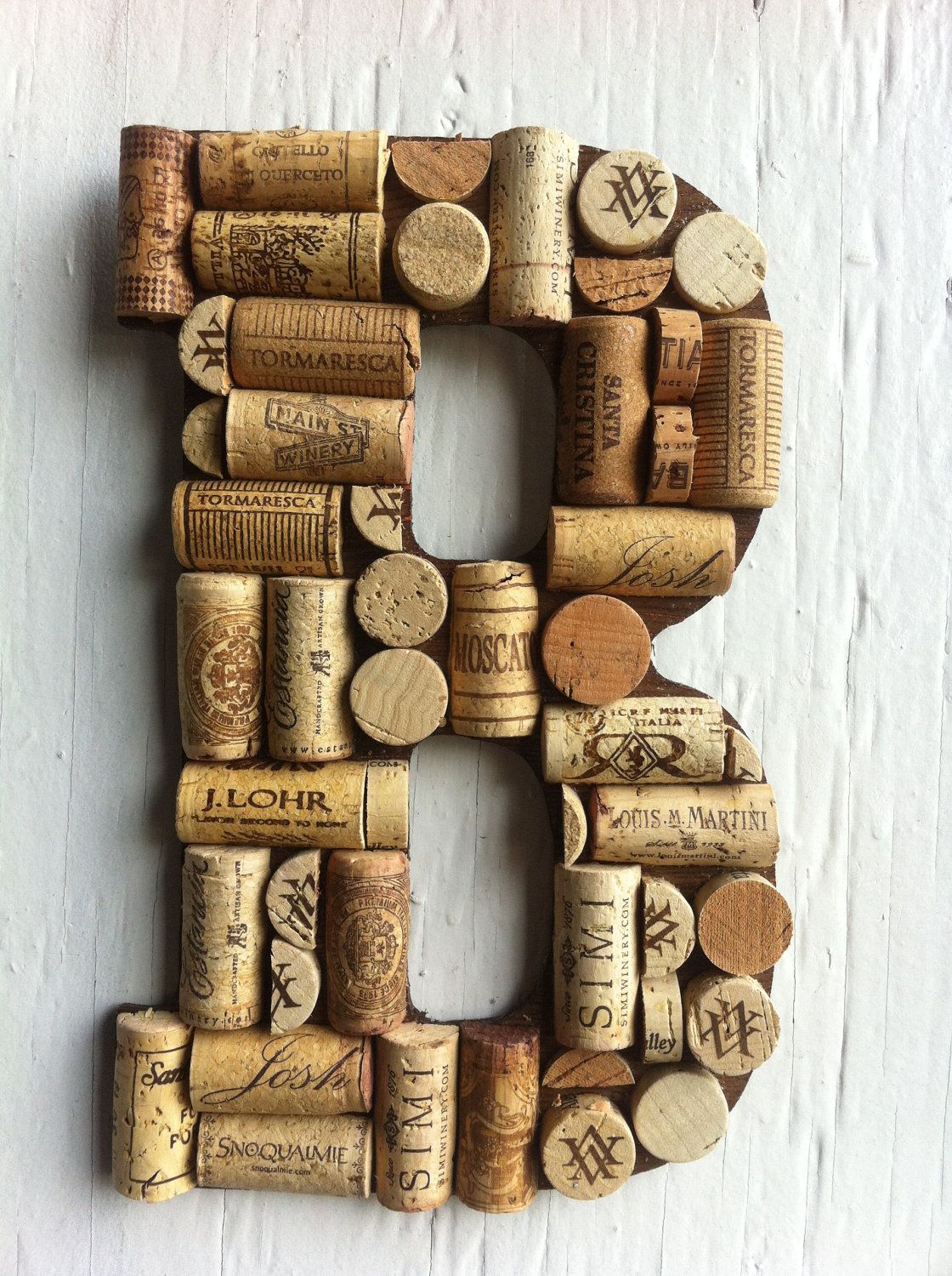24 cork crafts initials
 ideas