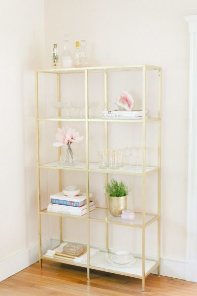 Ikea Hack: Gold & Marble Shelves -   24 diy bookshelf ikea
 ideas