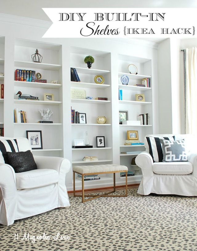 Built-in Bookshelves from IKEA Billy Bookcases–How to do it -   24 diy bookshelf ikea
 ideas