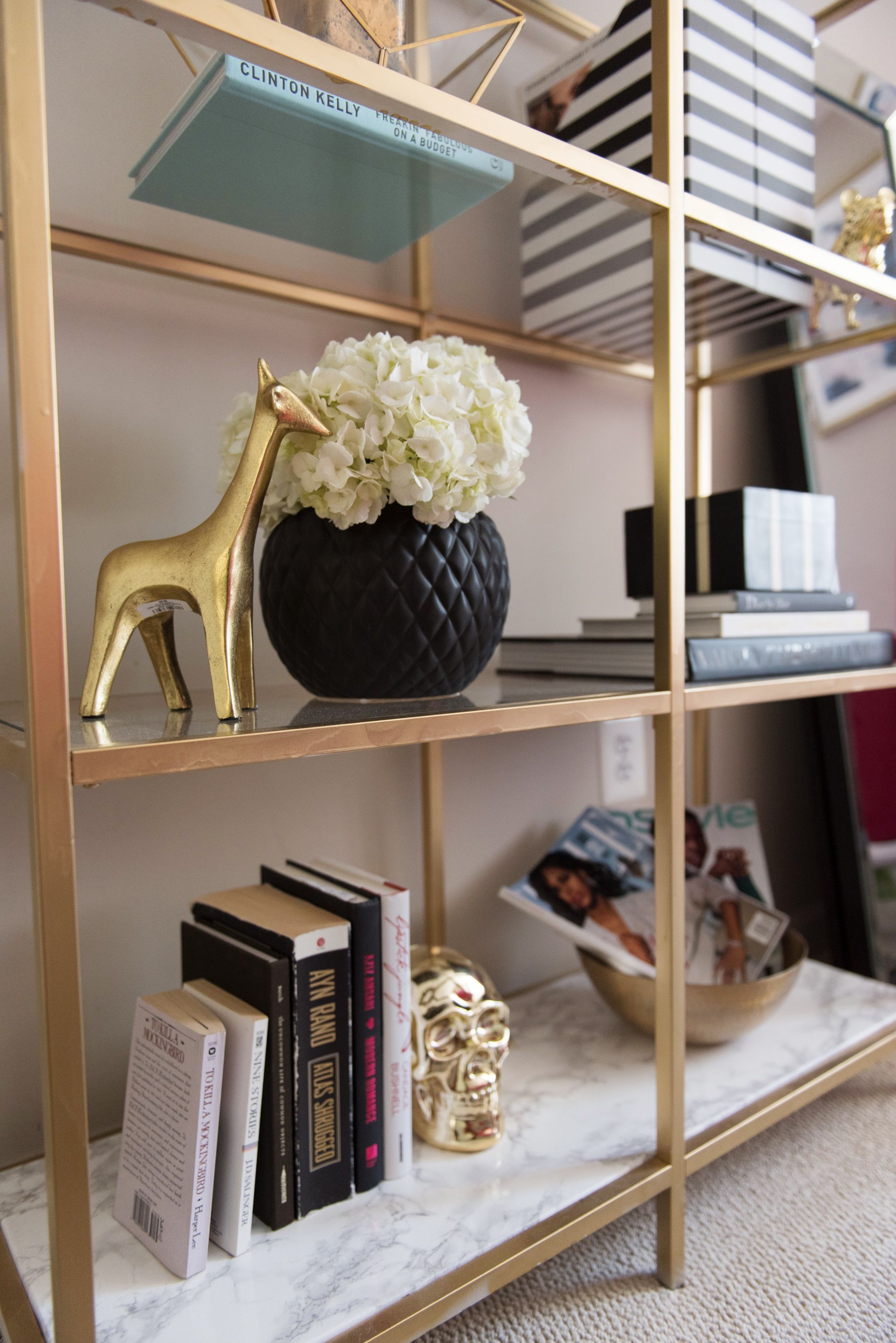 DIY Gold & Marble IKEA Bookcase Hack -   24 diy bookshelf ikea
 ideas