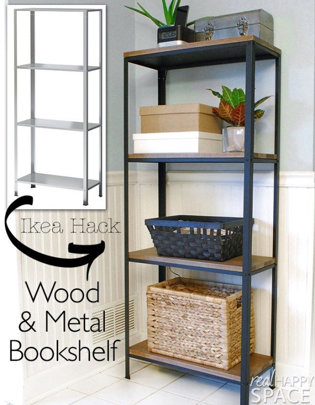 Ikea Hack: Wood and Metal Bookshelf -   24 diy bookshelf ikea
 ideas