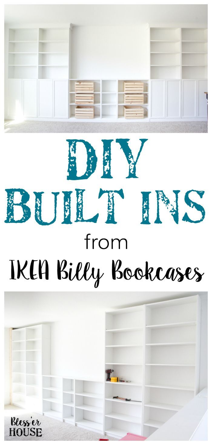 DIY Built Ins from IKEA Bookcases + ORC Week 2 -   24 diy bookshelf ikea
 ideas