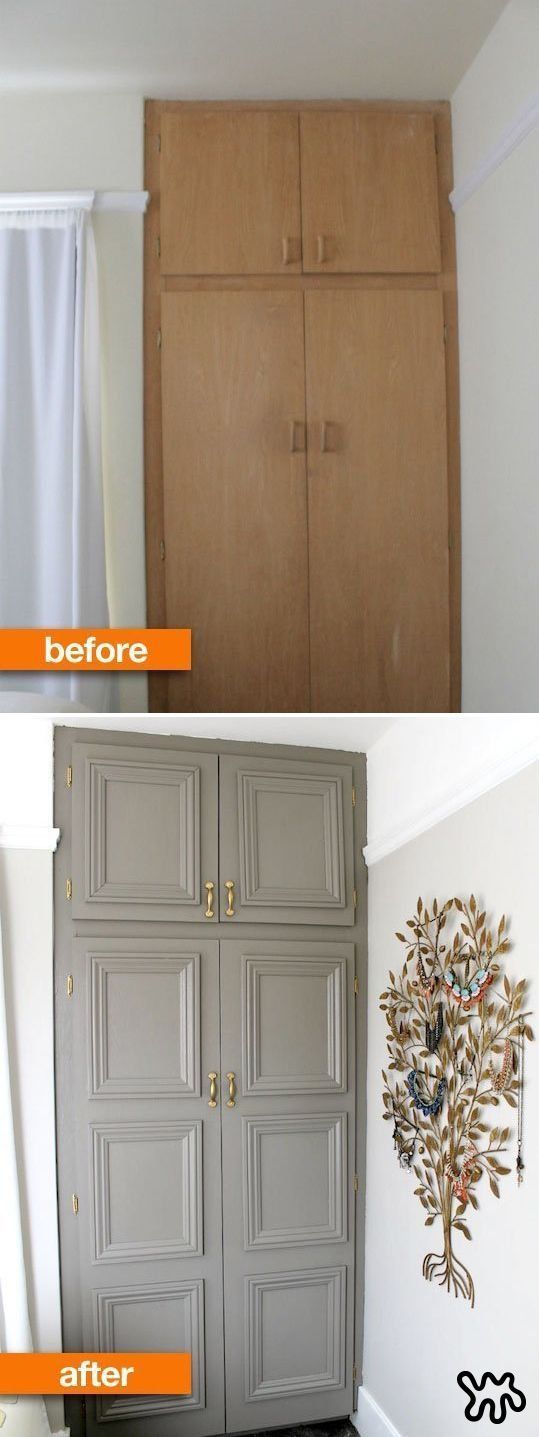 This DIY closet makeover is an instant refresh for a closet in desperate need of an upgrade. Try this closet hack for yourself! If you need ideas for closet doors in bedrooms or living rooms, ditch the curtain and go with this fancy, classy upgrade. -   24 diy closet hacks
 ideas