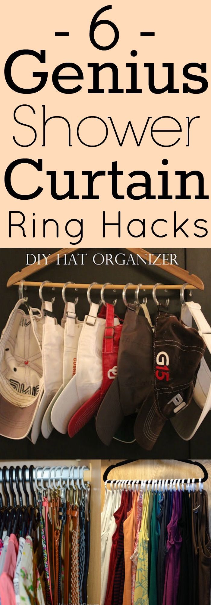 6 Shower Curtain Ring Hacks That Are Beyond Brilliant -   24 diy closet hacks
 ideas