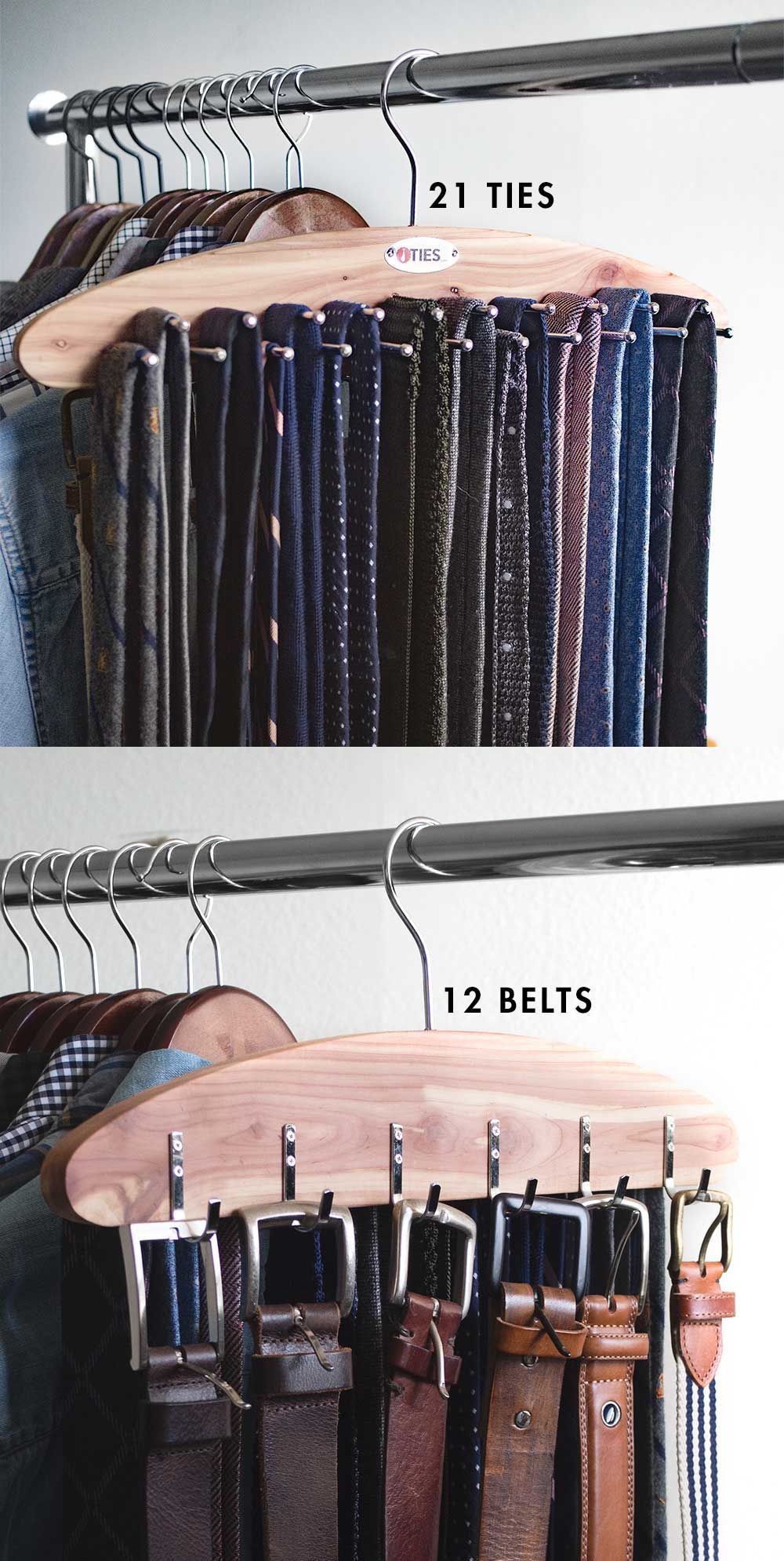 Hanging Cedar Belt & Tie Rack -   24 diy closet hacks
 ideas