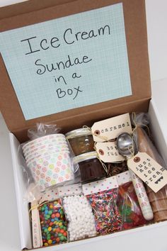 Ice Cream Sundae in a Box Gift Idea -   24 diy gifts for guys
 ideas