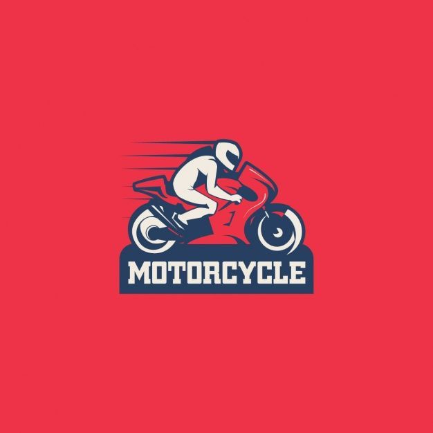 Motorcycle logo on a red background -   24 fitness logo backgrounds ideas