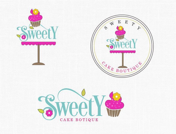 Bakery Logo Design Cupcake Logo Sweets Logo Bakers Logo Cake Stand Party Logo Stamp Logo Watermark -   24 fitness logo backgrounds ideas